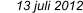 13 juli 2012